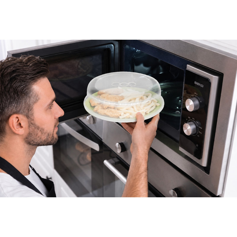 La housse anti-éclaboussures YBM Home garde votre micro-ondes impeccable pendant la cuisson des aliments, couvre-couvercle anti-éclaboussures, sans BPA et va au lave-vaisselle, paquet de 3 ba291 de 10 pouces