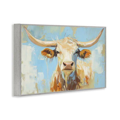Abstrait Texas Longhorn, giclée abstraite, design par Tina LeCour