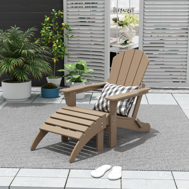 Laguna Foldable Outdoor Adirondack Chair, Weathered Wood