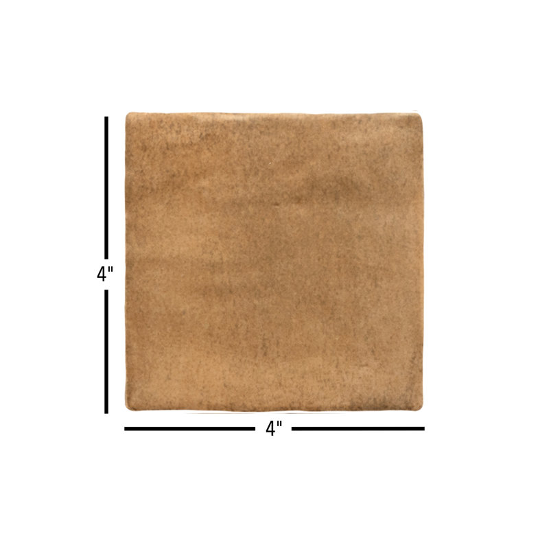 Sabbia Zellige | 4"x4" Ceramic Zellige Wall Tile, Terracotta