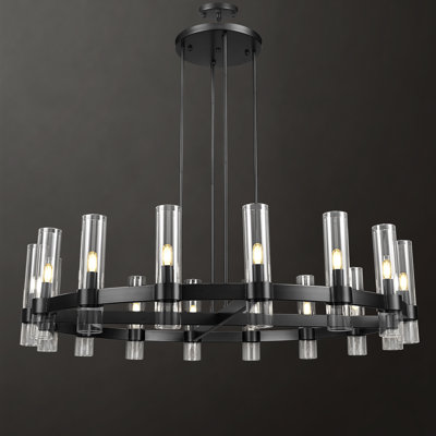 Lustre à 16 lumières à rayons W 48 "à intensité variable (ampoules incluses)