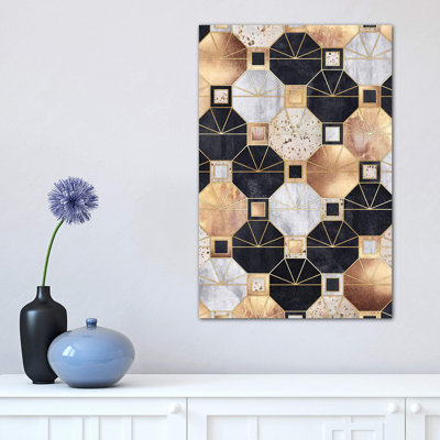 Art Deco Octagons by Elisabeth Fredriksson - Wrapped Canvas Print