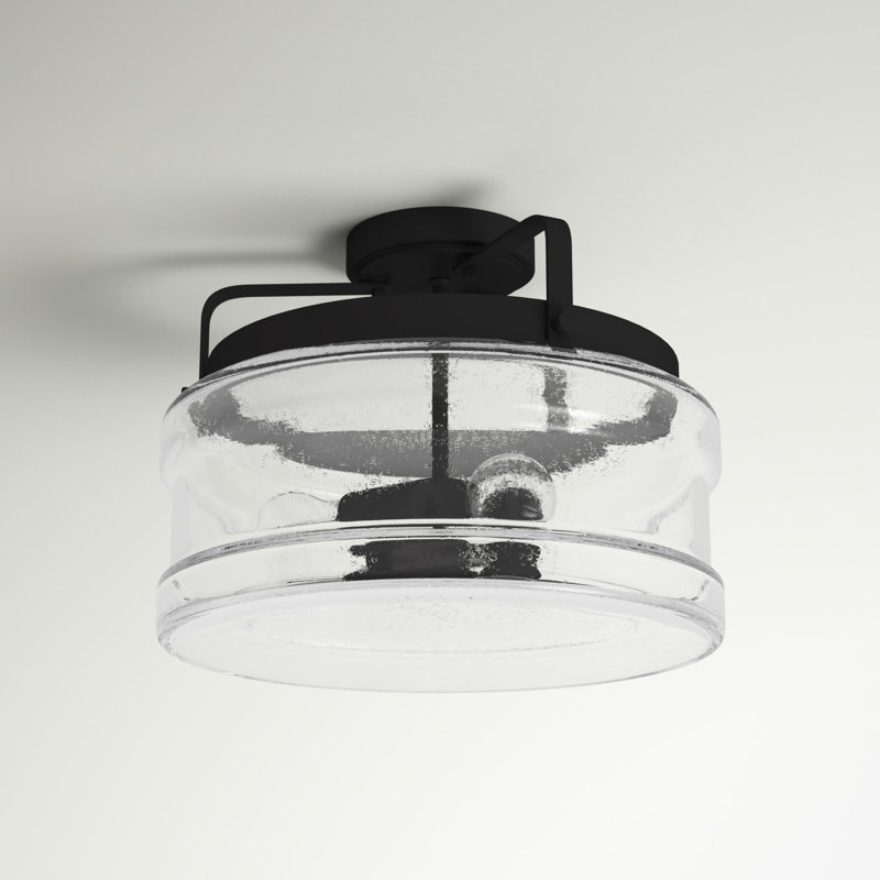 Plafonnier semi-encastré 3 lumières 14 po Cory, Noir terre