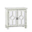 Commode d'appoint classique en blanc antique avec portes en miroir et espace de rangement pour 2 armoires-338319016