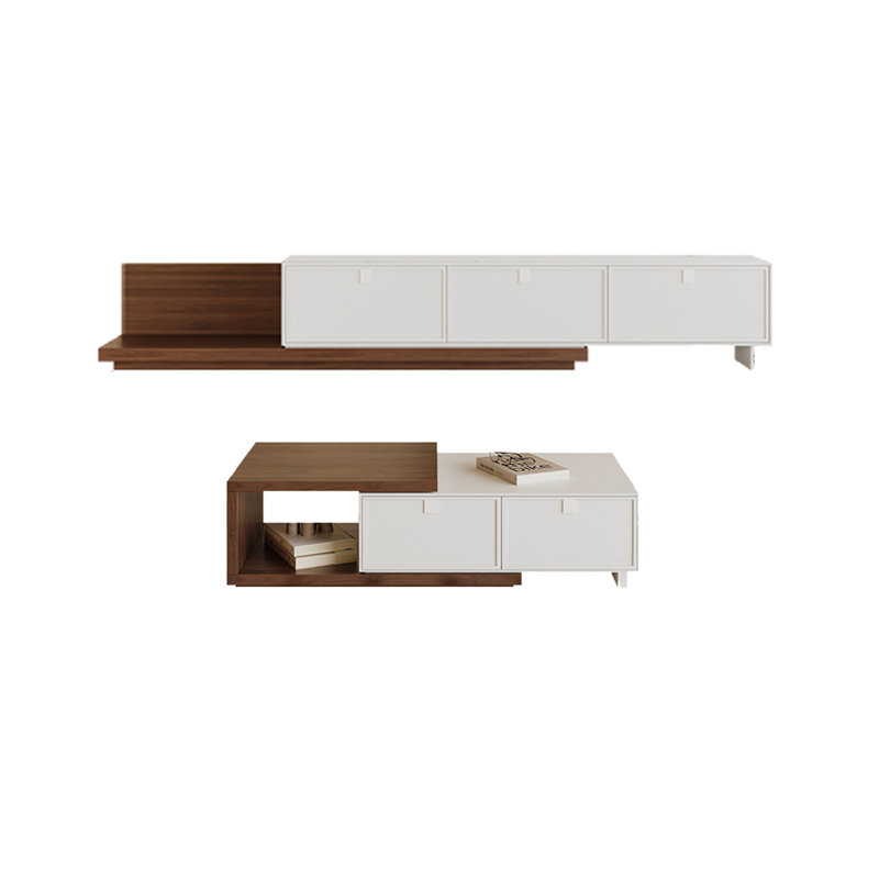 Retractable TV Stand and Coffee Table Set