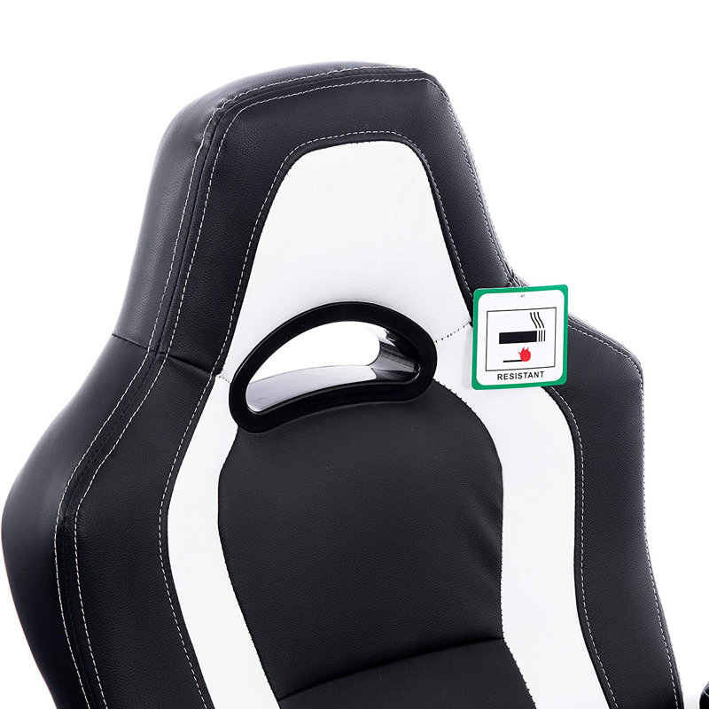 Zipcode Design Oxley Faux Leather Swiveling PC & Racing Game Chair, White