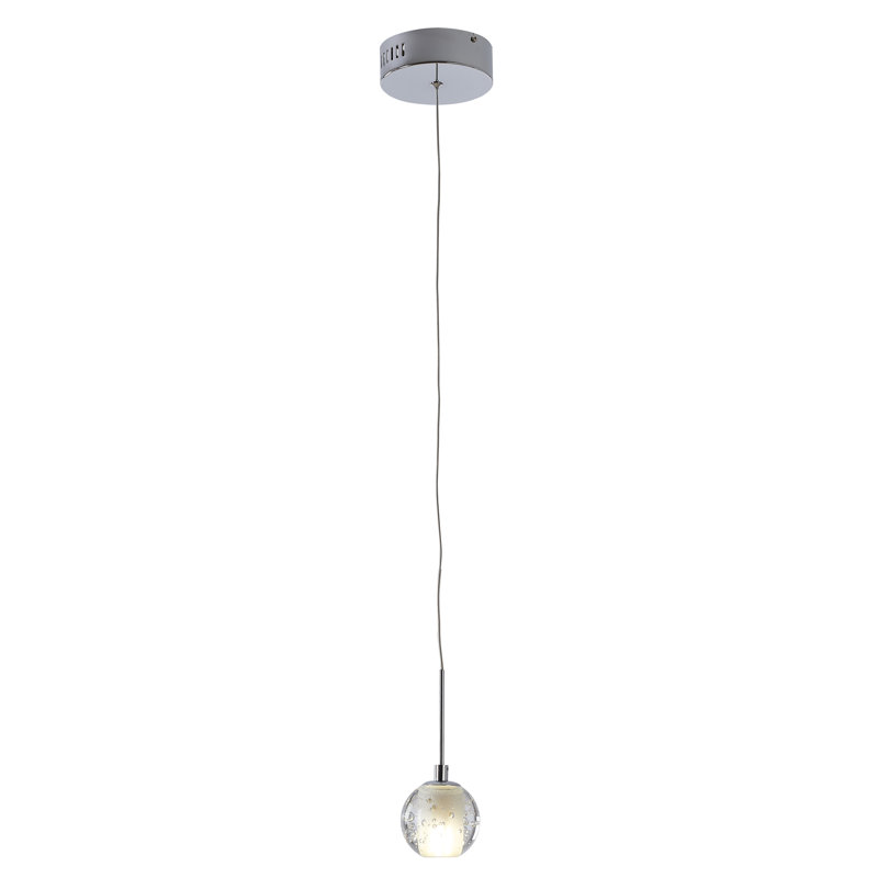 Luminaire suspendu en cristal 1 lumière Transitional, H 62,9 po x l 3,9 po x P 3,9 po