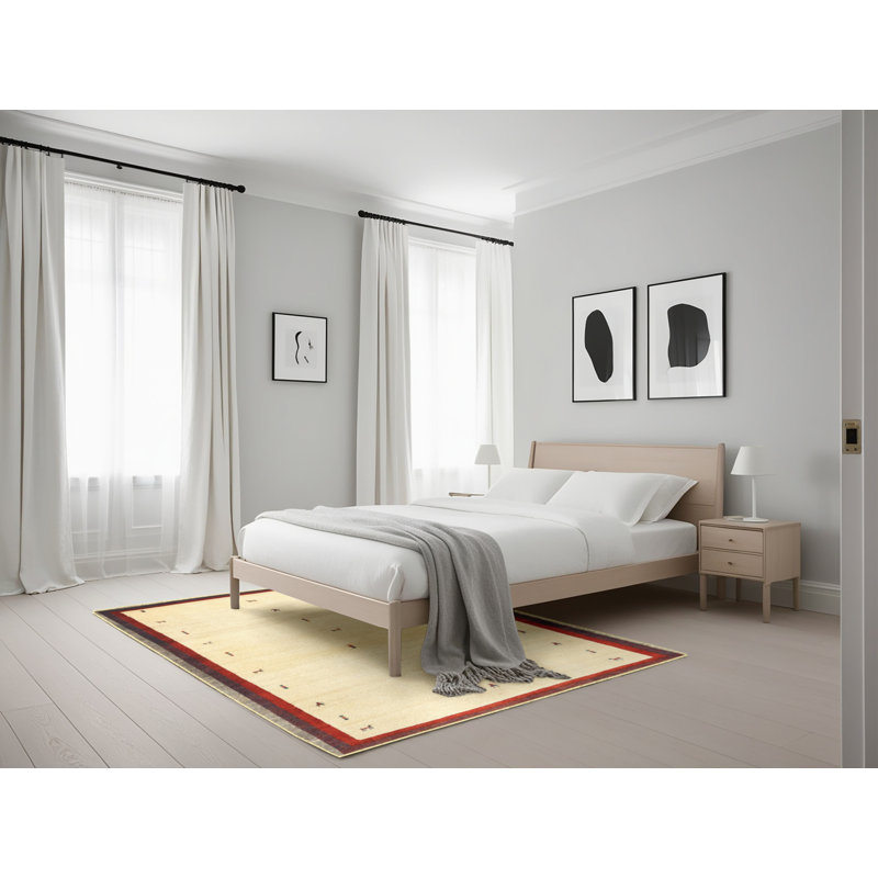 Tapis contemporain brun / beige, Rectangle 5 pi x 7 pi