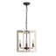 Lustre géométrique à 4 lumières avec accents en bois Albern-461391355