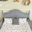 Lit simple pour enfants, lit plateforme simple en bois avec tête de lit, pied de lit et garde-corps de sécurité-418583902-418583901