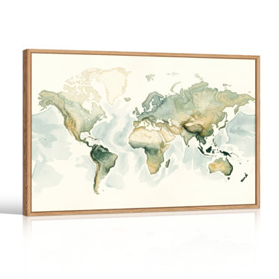 Ensemble de 1 carte aquarelle sur toile