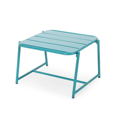 Table d'appoint sarcelle mate, ajoutant de l'élégance à la table décorative en fer