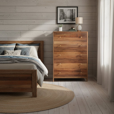 Commode haute en bois franc récupéré Vern 