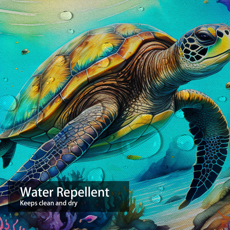 Rideau de douche tortue marine avec 12 crochets, L 72 po x l 78 po