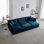 Canapé modulaire confortable modulaire réversible à assise profonde et confortable à 6 places avec 3 repose-pieds, 3 coussins décoratifs et 2 coussins, chenille bleue