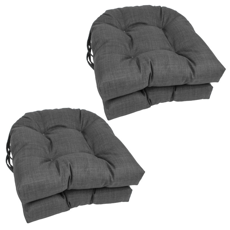 Outdoor 3.5'' Dining Chair Seat Cushion, Cool Gray