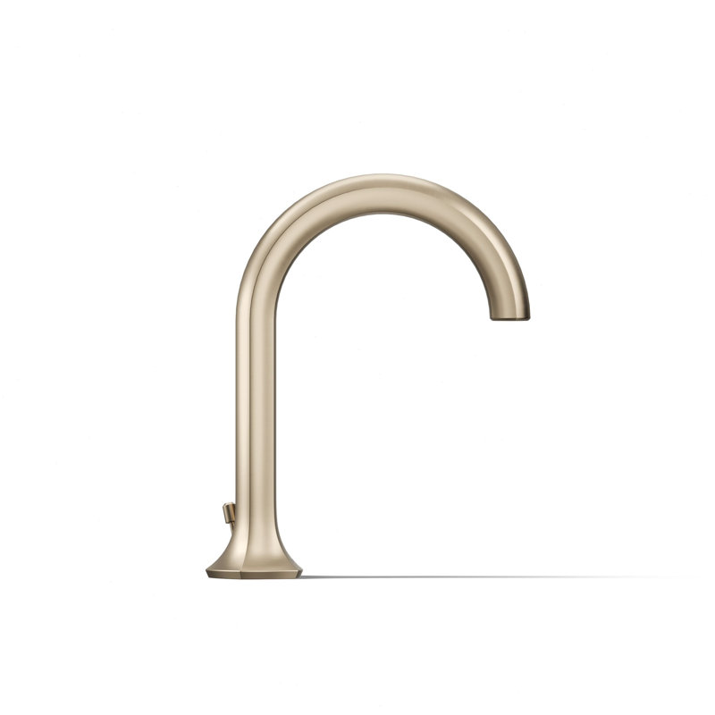 Occasion Sink with Cane Design Single Hole Bathroom Faucet with Drain Assembly, Vibrant Brushed Bronze