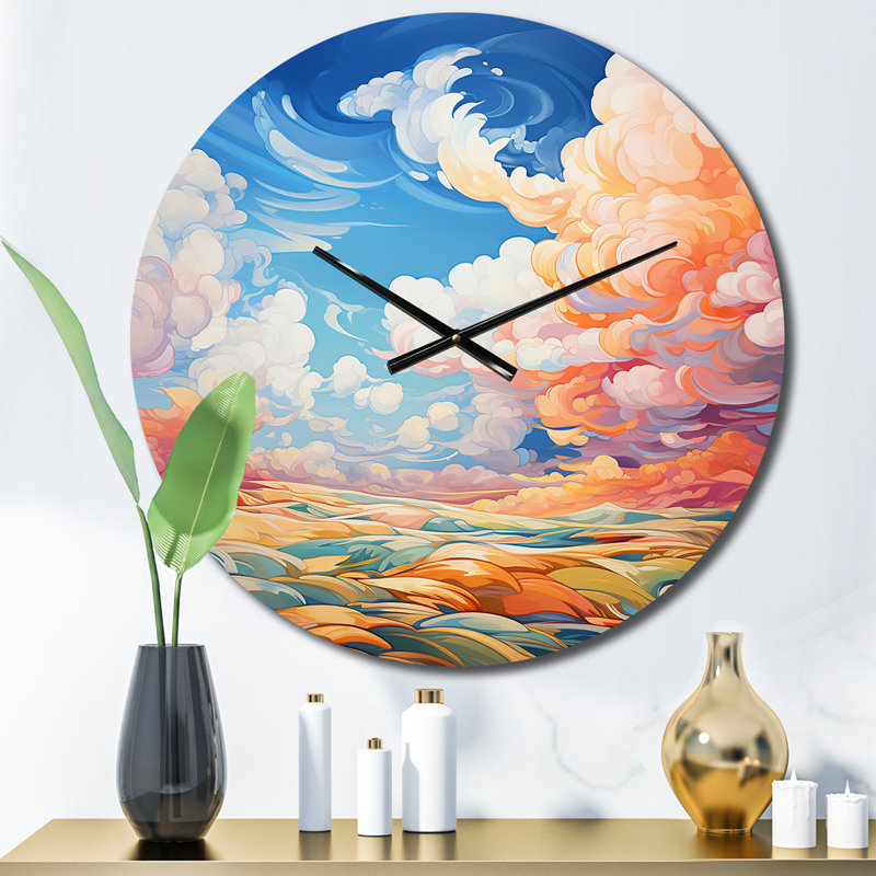 Horloge murale Clouds Skys Canvas VI - Paysages, Moyenne