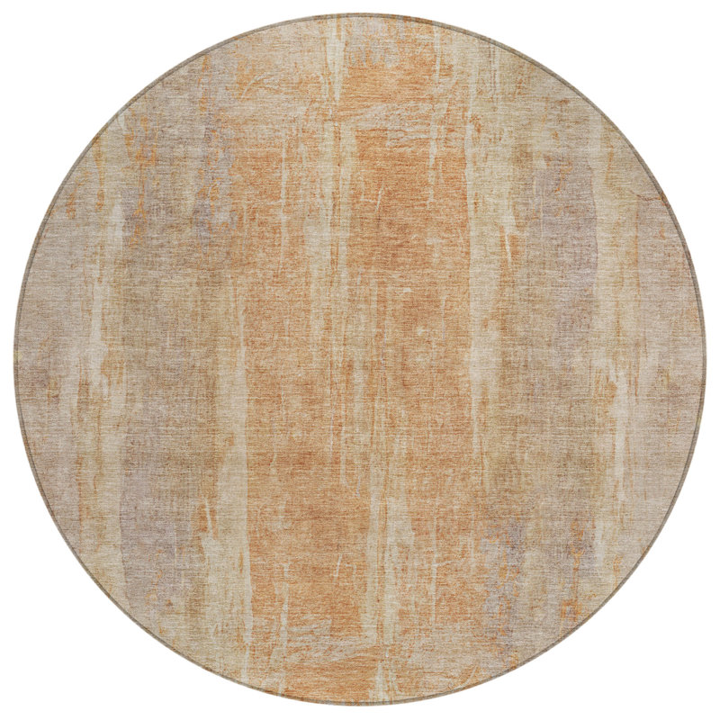 Machine Washable Indoor/Outdoor Masuda ACN2309 Abstract Rug, Round 8'
