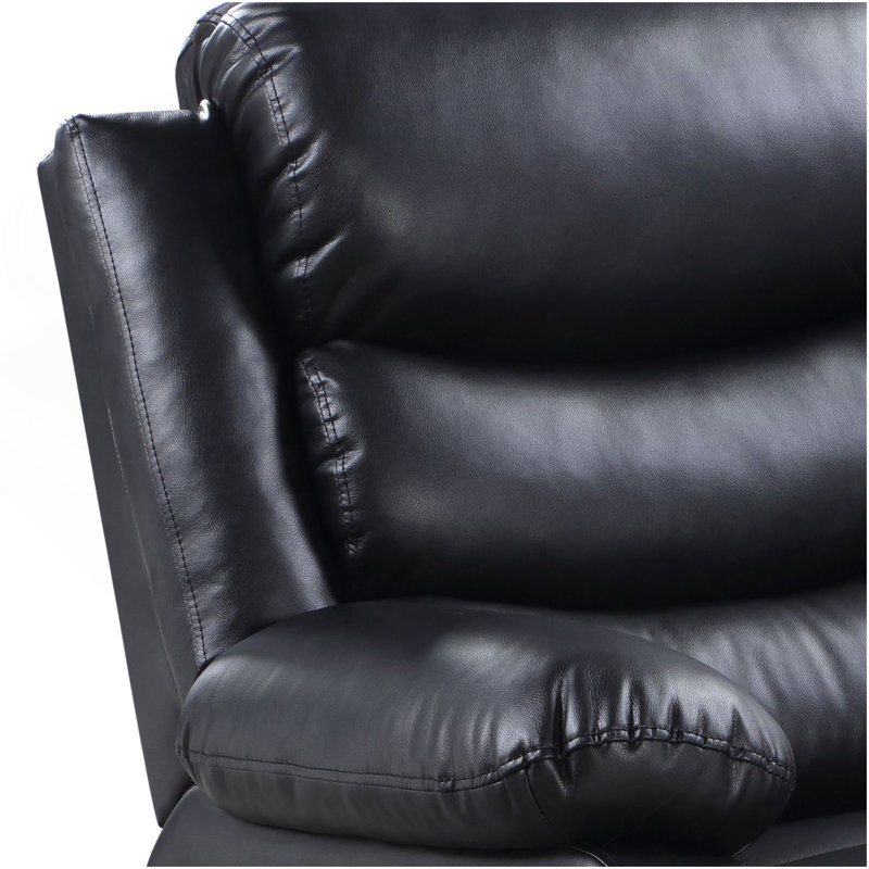 Fauteuil inclinable électrique noir avec accoudoirs coussinés, Noir