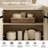 Modern Sideboard With Adjustable Shelves And Drawer, 3 In 1 Storage Cabinet With Glass Doors, Coffee Bar Cabinet For Living Room, Kitchen-1499723971