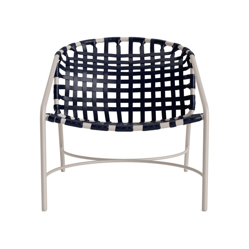 Kantan Outdoor Lounge Chair, Dove Smooth/Marine Vinyl Lace