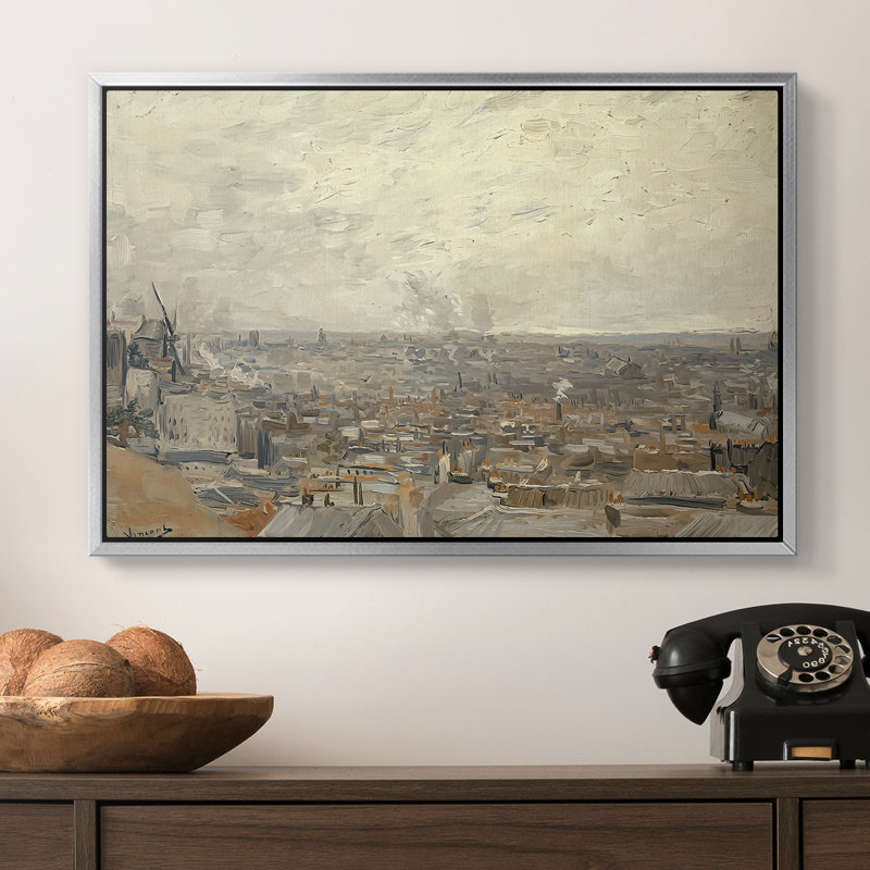 Vue de Montmartre, 1886 - Vincent van Gogh, toile tendue avec châssis, 16 x 24, Argent