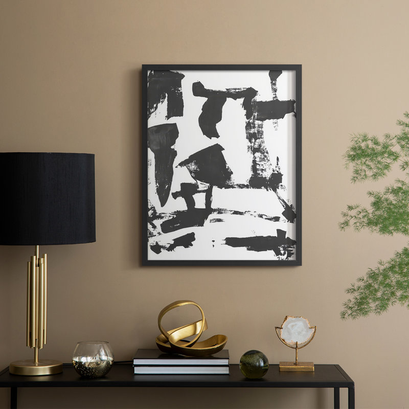 Abstract CCCXL Framed Print - Ready To Hang, 10" H x 8" W, Black