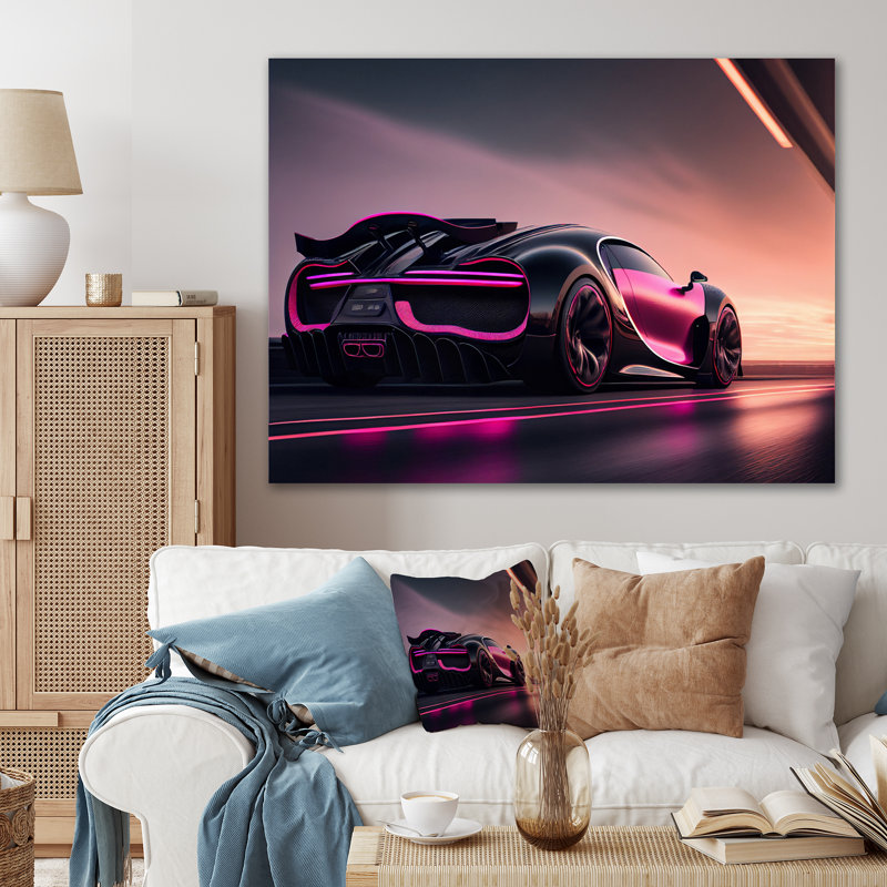 Décoration murale visionnaire Bugatti, H 16 po x l 32 po x P 1 po