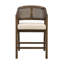  Tabourets de comptoir à dossier ouvert en noyer, ensemble luxueux de 2 tabourets de bar en rotin tissé, chaises hautes modernes de style Mid-Century-134198124