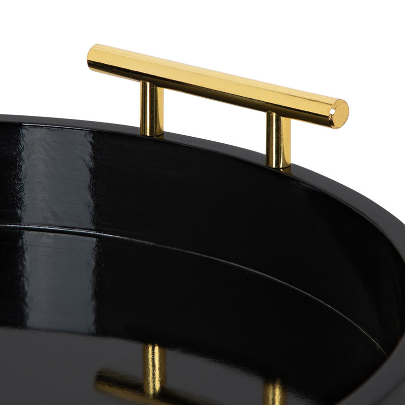 Plateau Norvan, Diamètre de 15,5 po, Noir / doré
