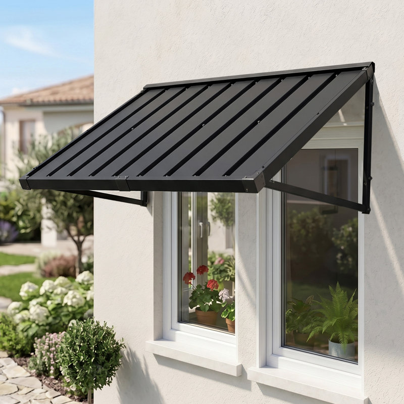 Auvent de porte à protection contre les intempéries pour fenêtre, porche et balcons, L 40,94 po x P 33,58 po x H 22,91 po
