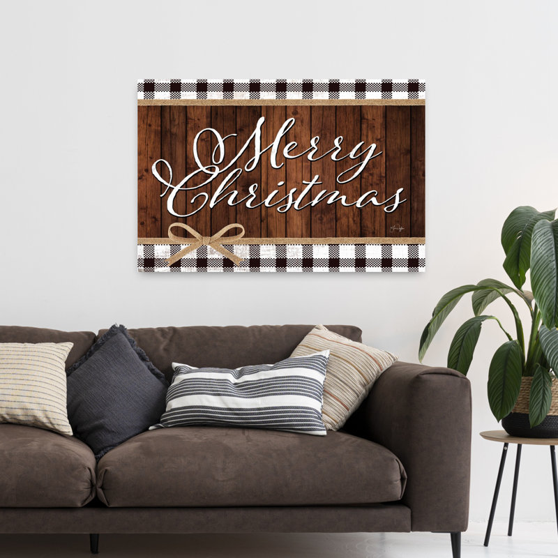 Toile de jute «Merry Christmas», art contemporain abstrait, H 48 po x l 32 po