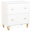 Classeur multifonctionnel blanc de bureau nordique, deux tiroirs, embouts et assemblage facile
