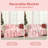 Soft Pink Bow Pattern Knit Blanket Reversible Checkered Blanket for Couch Bed, Gift-126756313