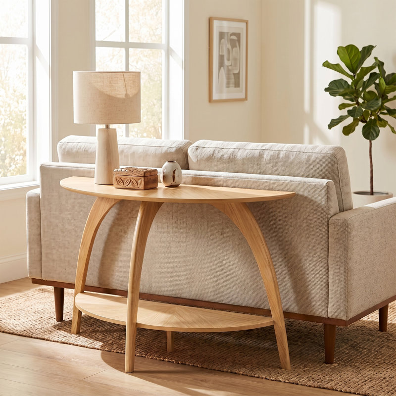Console de canapé demi-lune Tommy, Bambou