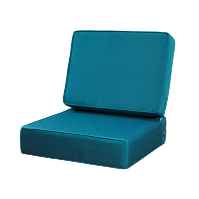  Outdoor Deep Seat Slipcovers,Set of 2 24"x24"x6" 18"x24" Olefin,Square Outdoor Cushion Cover,for Patio Funiture,Peacock