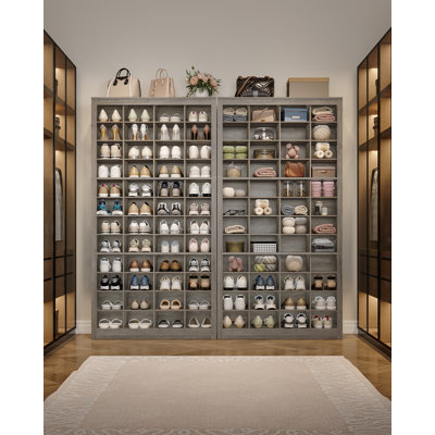 Armoire de rangement pour chaussures à 12 niveaux, organisateurs de garde-robe autoportants et rangement avec 48 casiers ouverts, étagère à chaussures peu encombrante pour entrée, chambre à coucher