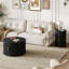 Ensemble de tables basses rondes cannelées avec porte tambour et rangement-85220708