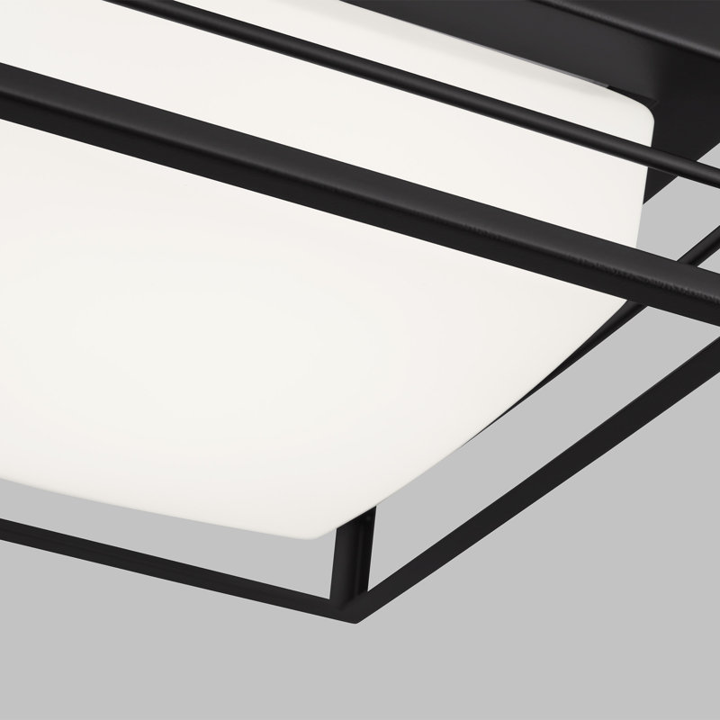 Plafonnier encastré 1 lumière DEL Krista, Noir minuit, H 3,75 po x l 10 po x P 10 po