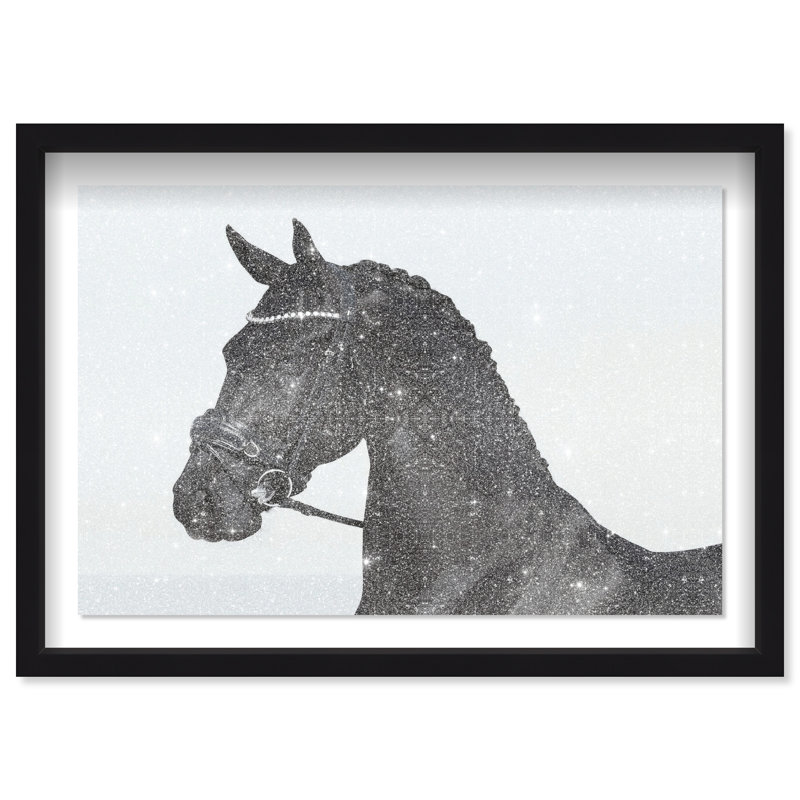 Midnight Majesty II Shadowbox Animals Print by Oliver Gal, Black Frame, 15 x 10, 55.5"H x 37.5"W, Black Shadowbox