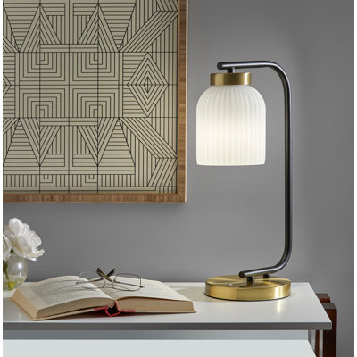 Lampe de bureau en verre texturé