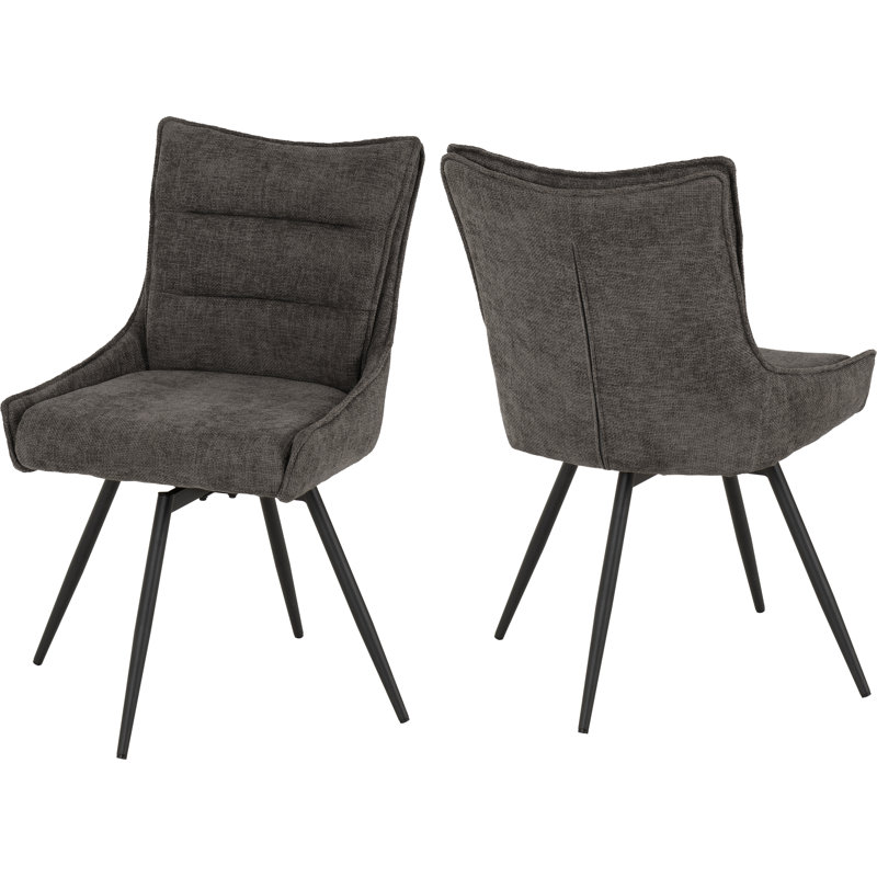 Wahpeton Set Of Two Swivel Dining Chairs, Grey