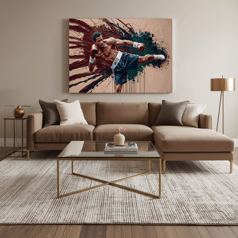 Art sur toile beige Sports Boxing, H 24 po x l 36 po