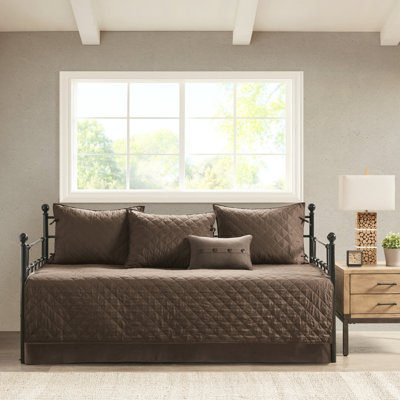 Linge de lit brun - Faux suède, rembourrage 90% coton de 9,47 lb, rustique
