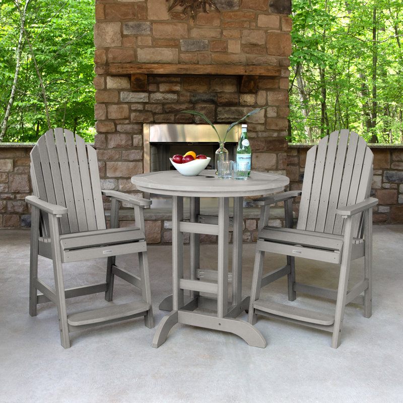 Anette 2-Person 36" Round, Counter-Height Dining Set, Harbor Gray