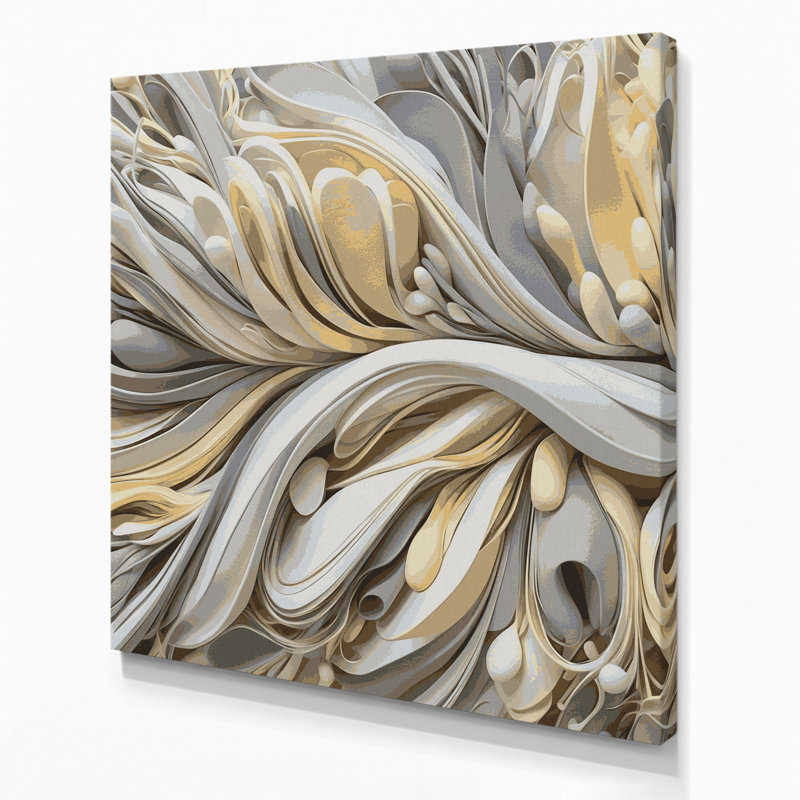 Art mural sur toile Biomorphic Abstraction 23, H 16 po x l 16 po