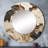 Beige And Brown African River Collage - Abstract Shapes Unique Mirror, Beige Large Round Wall Mirror, Printed Metal Art-99620560