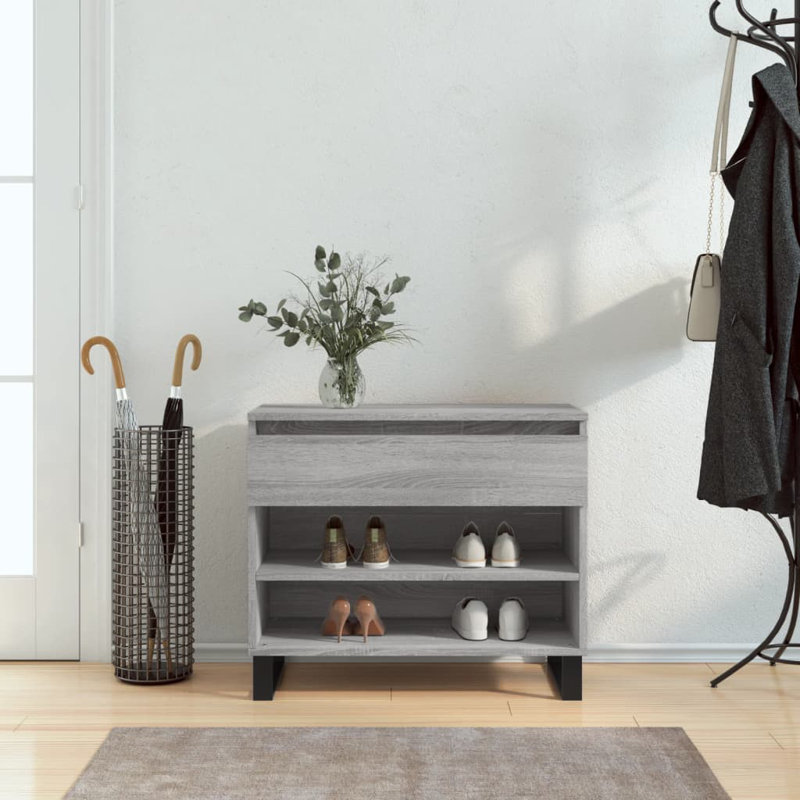 6 Pair Shoe Storage Cabinet, Grey Sonoma