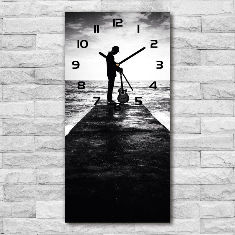 Jalana Glass Wall Clock, Grey/Black